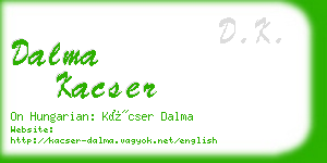 dalma kacser business card